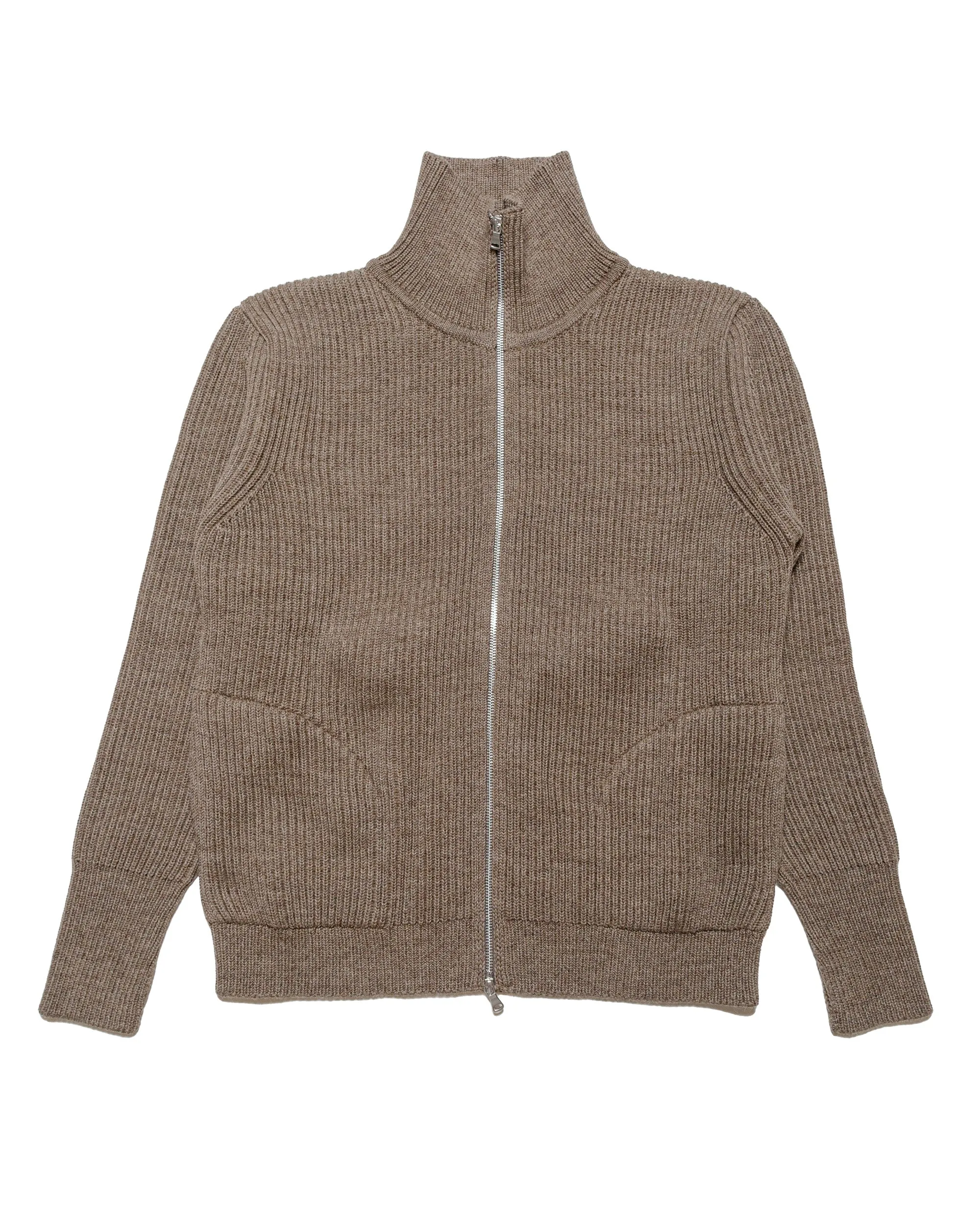 Relaxed Outfit Andersen-Andersen Navy Full-Zip Pockets Natural Taupe