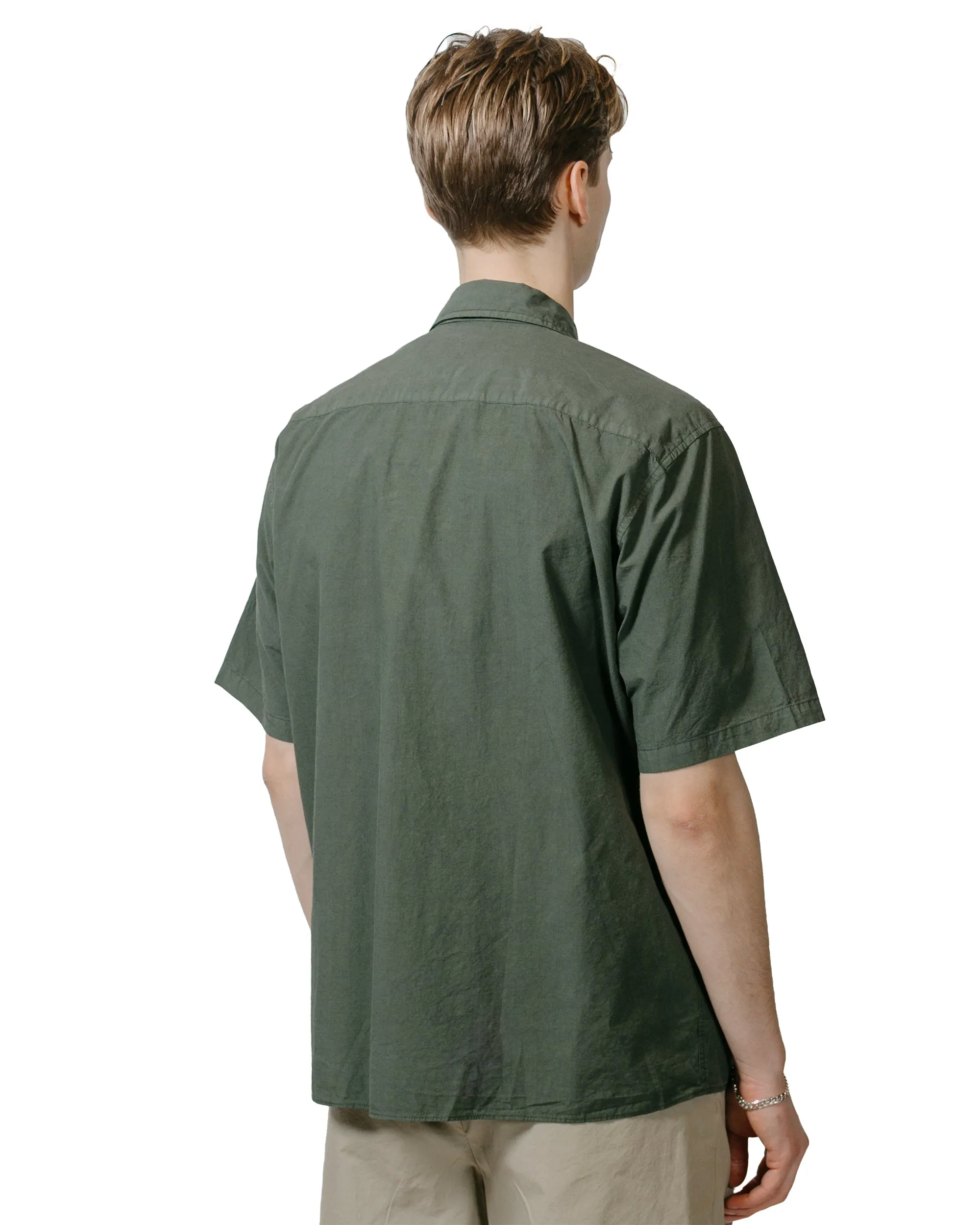 Norse Projects Carsten Cotton Tencel Spruce Green Stretch Fabric Polished Placket