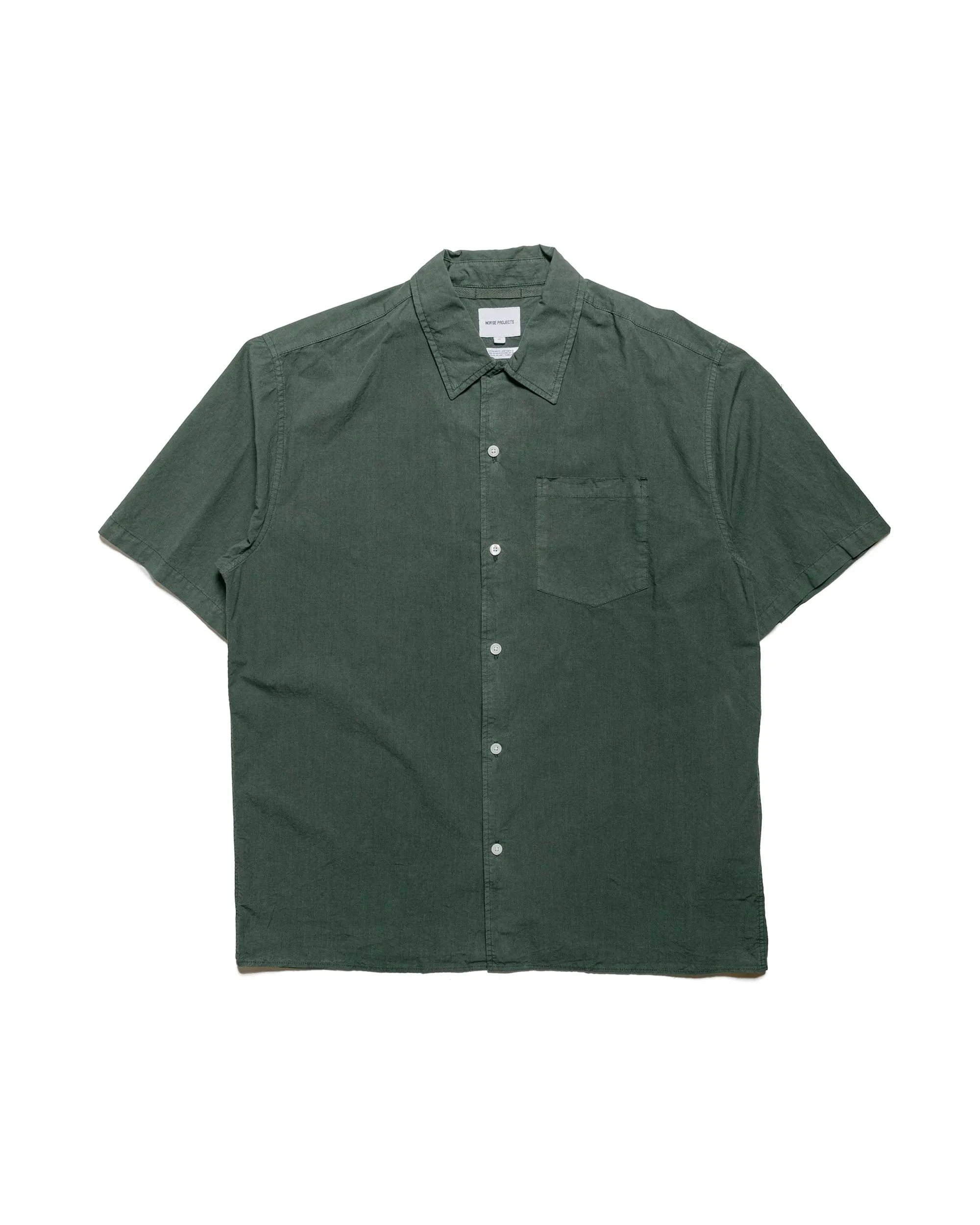 Norse Projects Carsten Cotton Tencel Spruce Green Zip Front