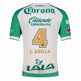 Odor Resistant Technology Charly Jose Abella Men's Santos Laguna Home Jersey 25/26 w/ BBVA MX Patches (Green/White)