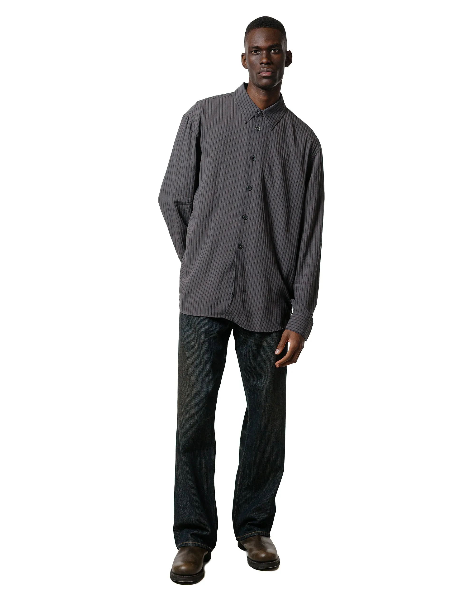 Our Legacy Beyond Shirt Iron Stripe Ceremony Viscose Morning Comfort