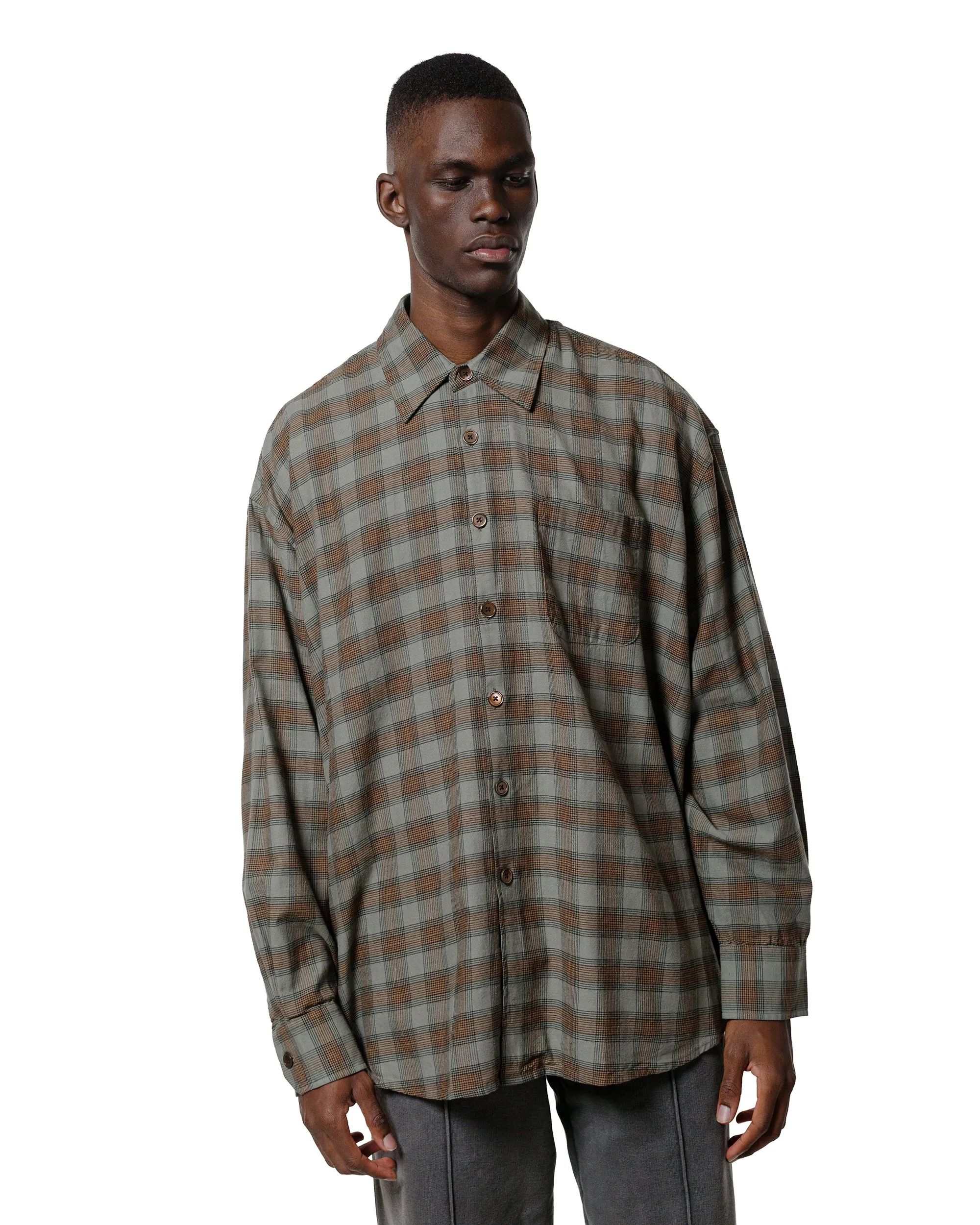 Our Legacy Borrowed Shirt Iowa Flannel Check adult clothing