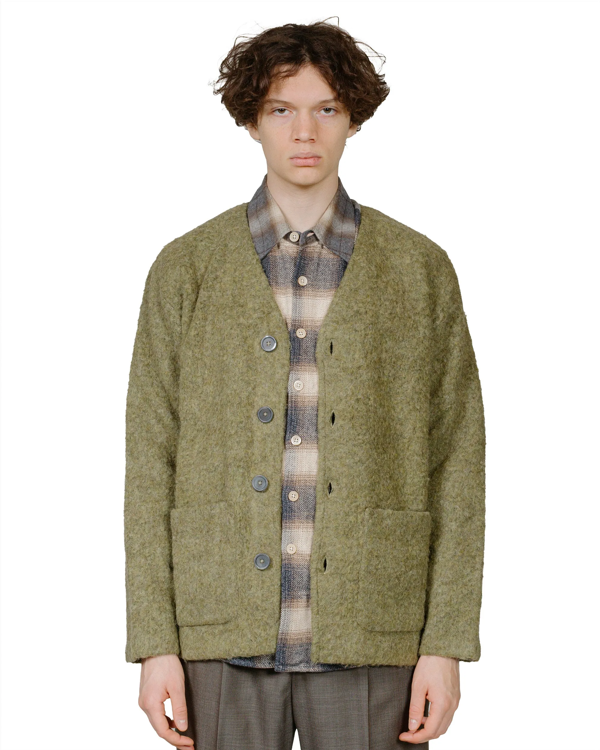 Classic Bold Sports Style Our Legacy Cardigan Fresh Moss Tumble Wool
