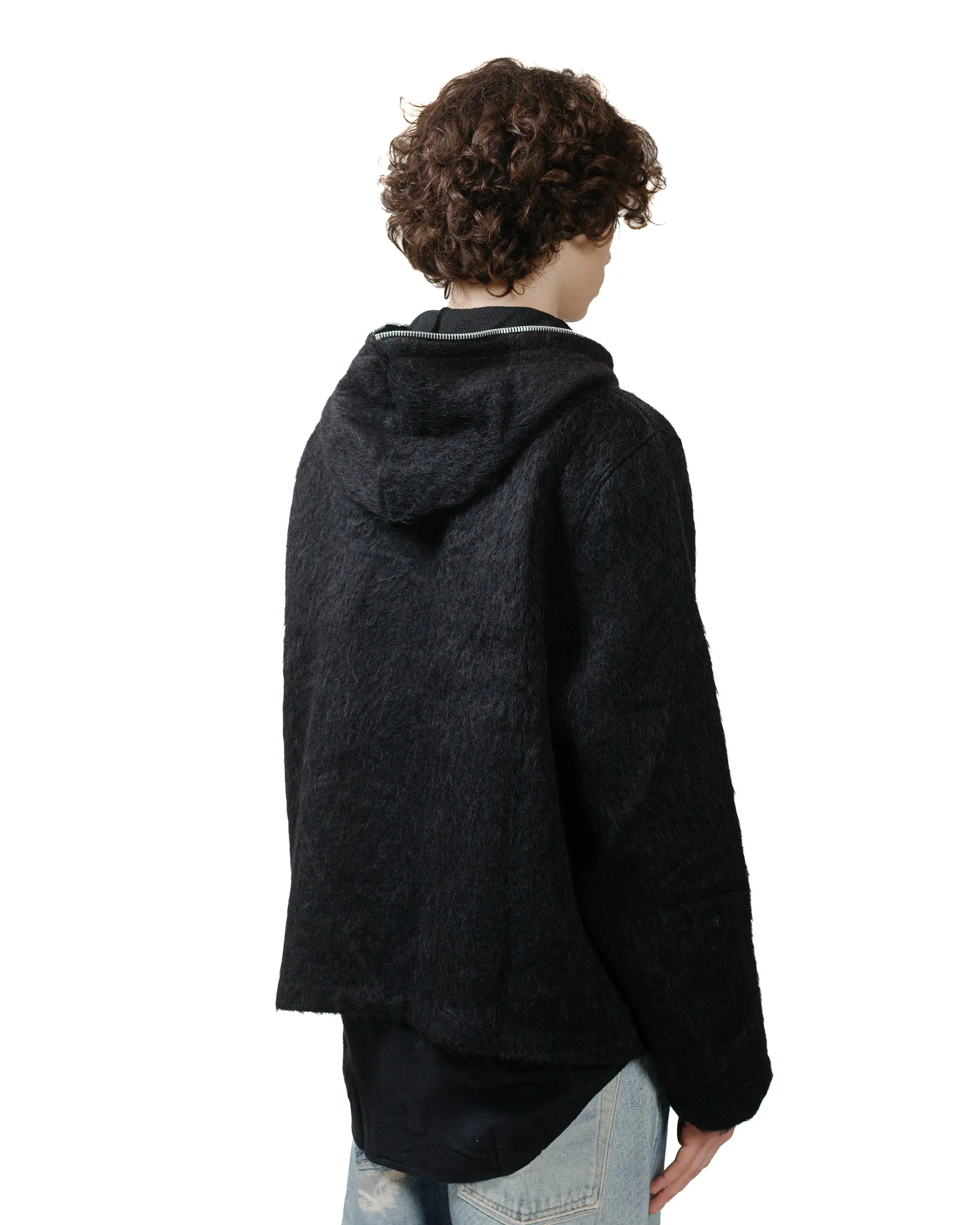 skiing suitable Our Legacy Full Zip Hood Black Hairy Wool