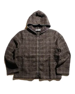 Our Legacy Full Zip Hood Dorf Check Hairy Wool Branded Look weekday wear