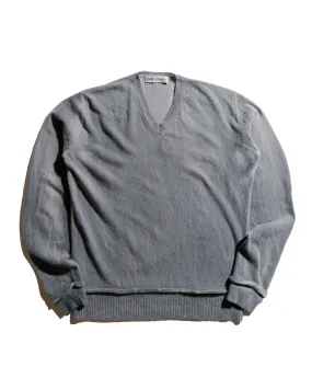 Our Legacy Parallel V-Neck Grey Spray Dye Cherub Wool Bold Graphics Satin
