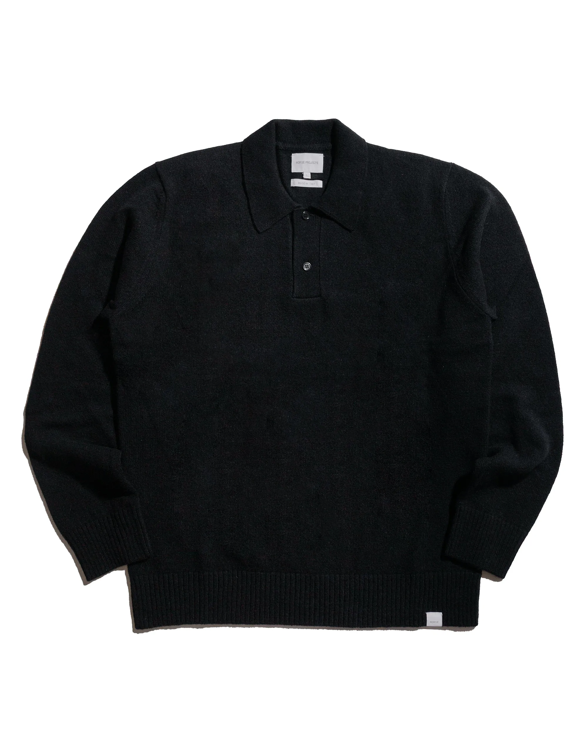 Norse Projects Standard Merino Lambswool Polo Black Essential Wear