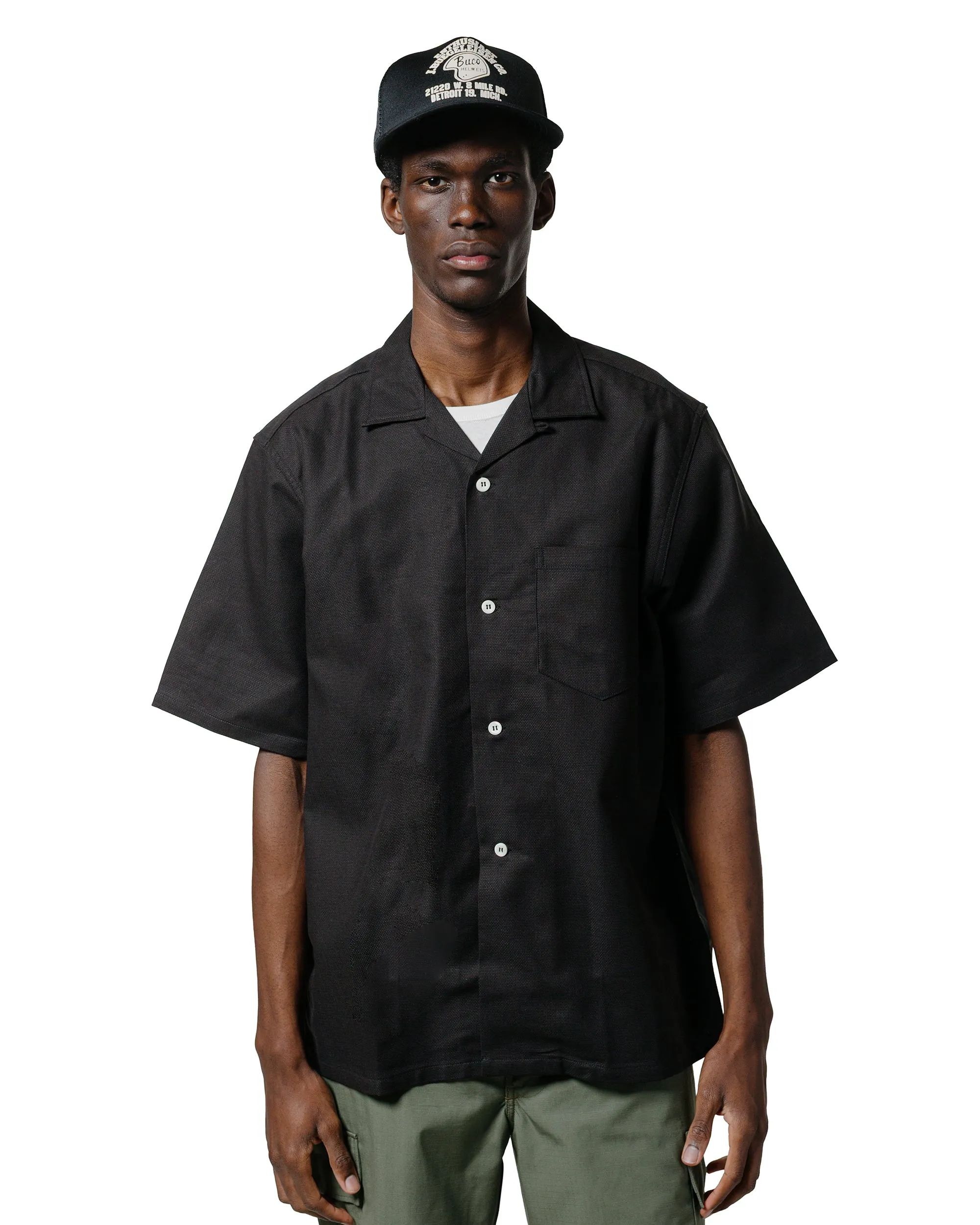 The Real McCoy's MS25011 Joe McCoy Panama Shirt S/S Black Errand Ready Bold Prints