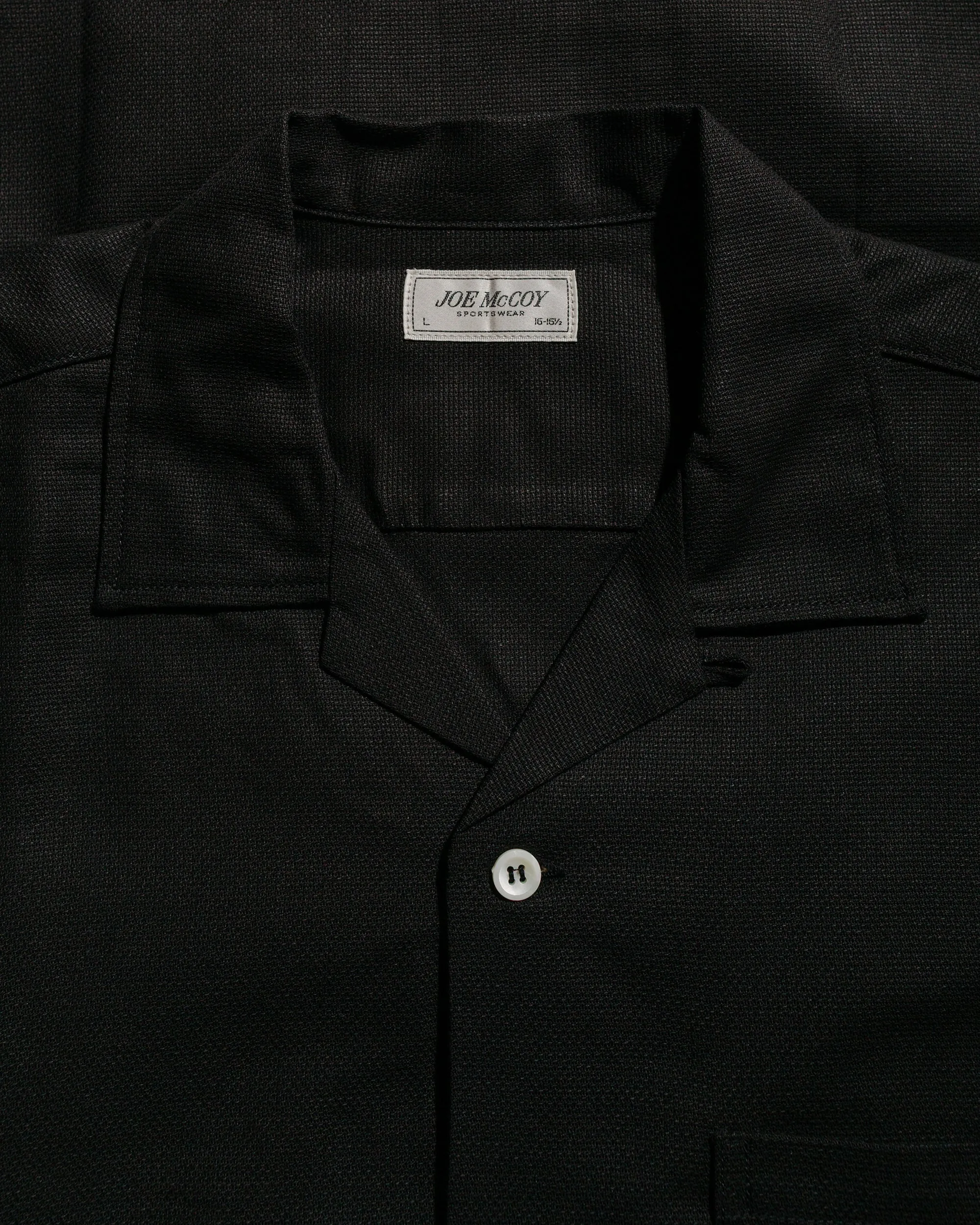 The Real McCoy's MS25011 Joe McCoy Panama Shirt S/S Black Relaxed Style Fall Fashion