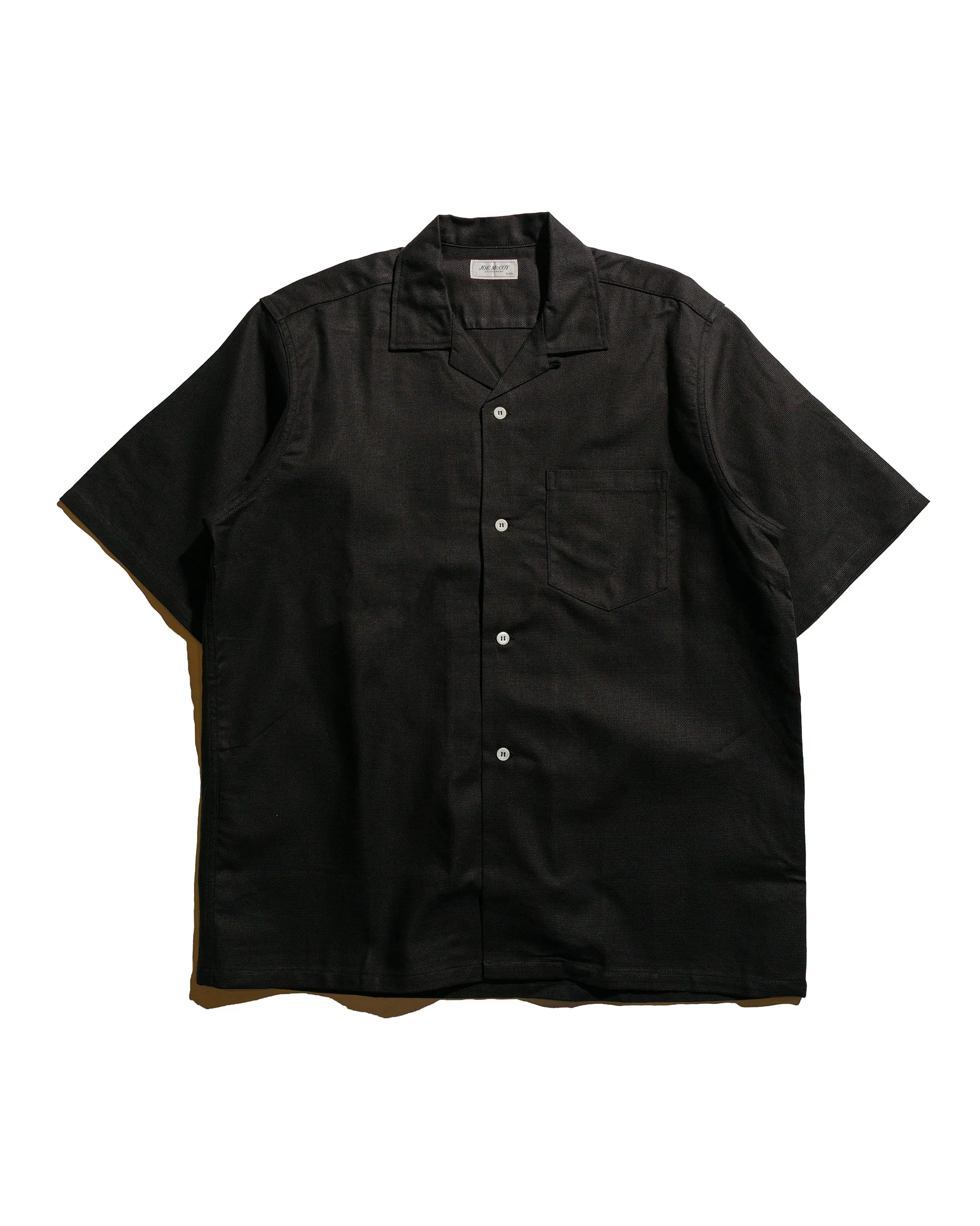 The Real McCoy's MS25011 Joe McCoy Panama Shirt S/S Black garden party