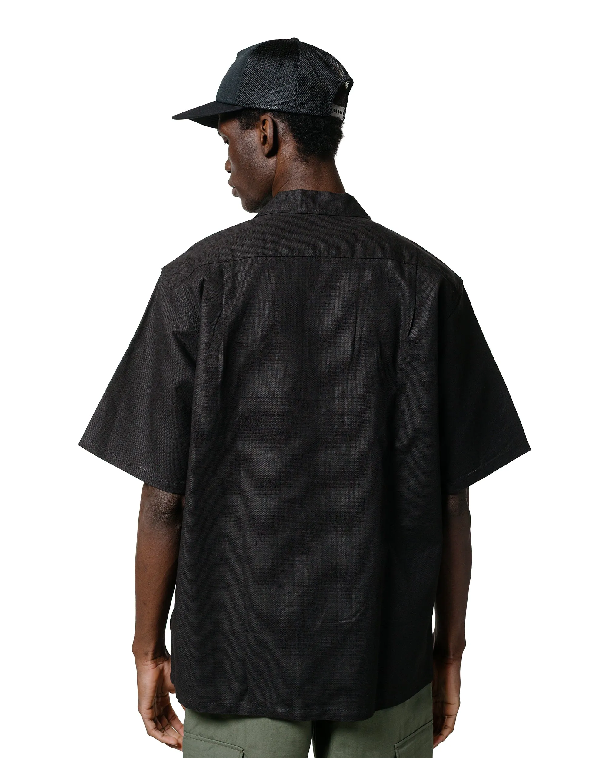 The Real McCoy's MS25011 Joe McCoy Panama Shirt S/S Black Soft touch finish