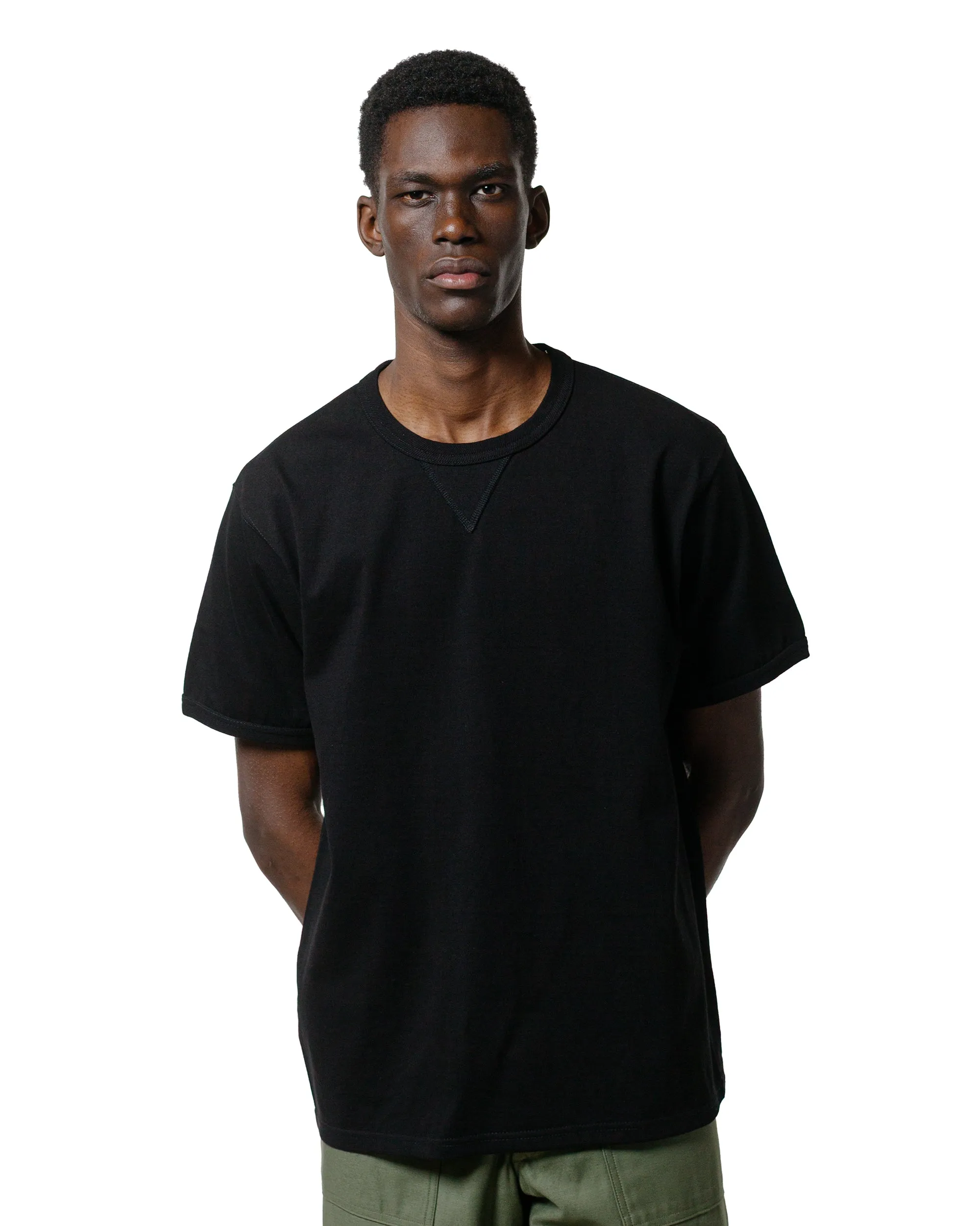 Sleek Layer Anti-bacterial The Real McCoy's MC23020 Gusset Tee Black