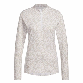 Lightweight Thermal Regulation adidas - Women's Ultimate365 Printed 1/4-Zip Mock-Neck Polo (HT1232)