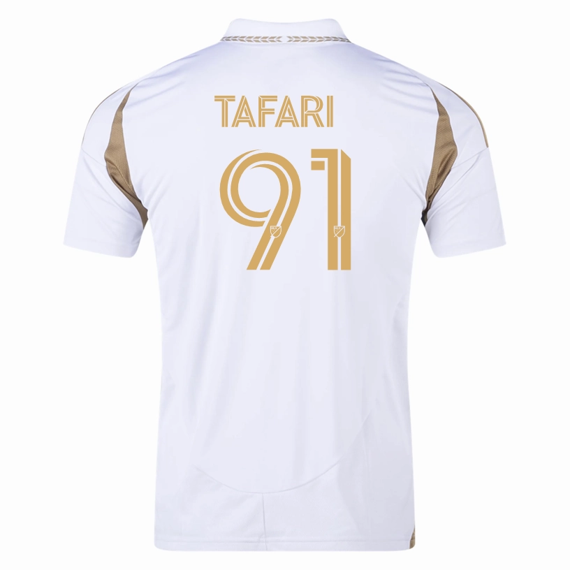 adidas Nkosi Tafari LAFC Away Jersey 25/26 (White/Gold) Carbon Neutral Production Energy Comfort