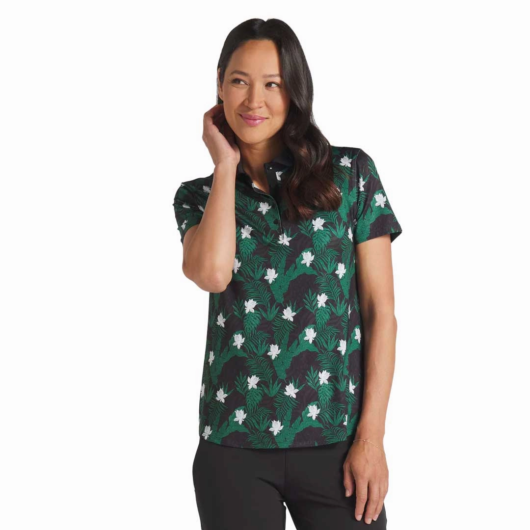 Breeze Control Soft Touch Material Puma - Women's MATTR Tropic Short Sleeve Golf Polo (623925 02)