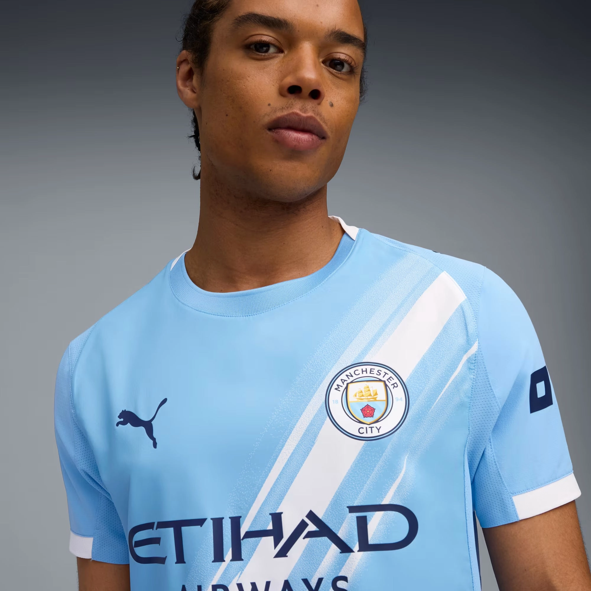 Fan Approved Puma Manchester City 25/26 Authentic Home Jersey w/ EPL   Sponsor Patch (Team Light Blue/White)