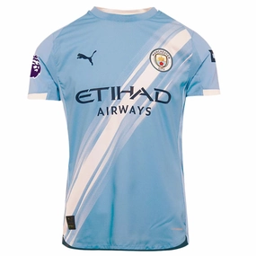 Reinforced Hem Structure Puma Manchester City 25/26 Authentic Home Jersey w/ EPL   Sponsor Patch (Team Light Blue/White)
