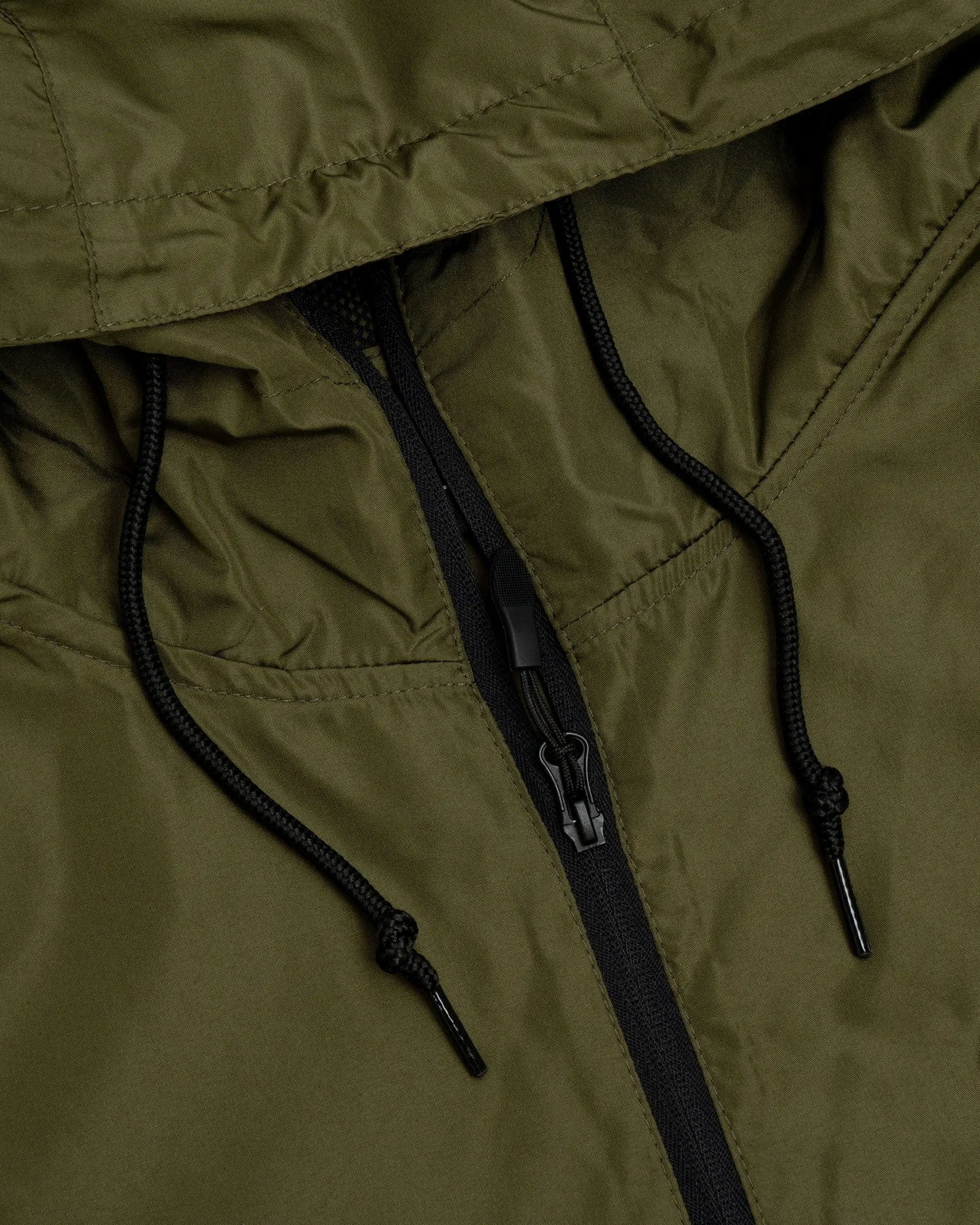 Street Style Overload Anorak Pullover Half Zip Windbreaker - Army Green