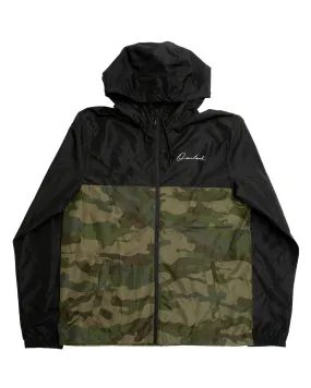 Fashion Layers Overload Lightweight Full Zip Windbreaker - Black / Forest Camo