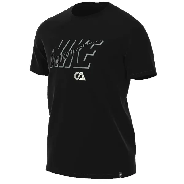 Nike Club America Swoosh T-Shirt (Black) Camping practicality