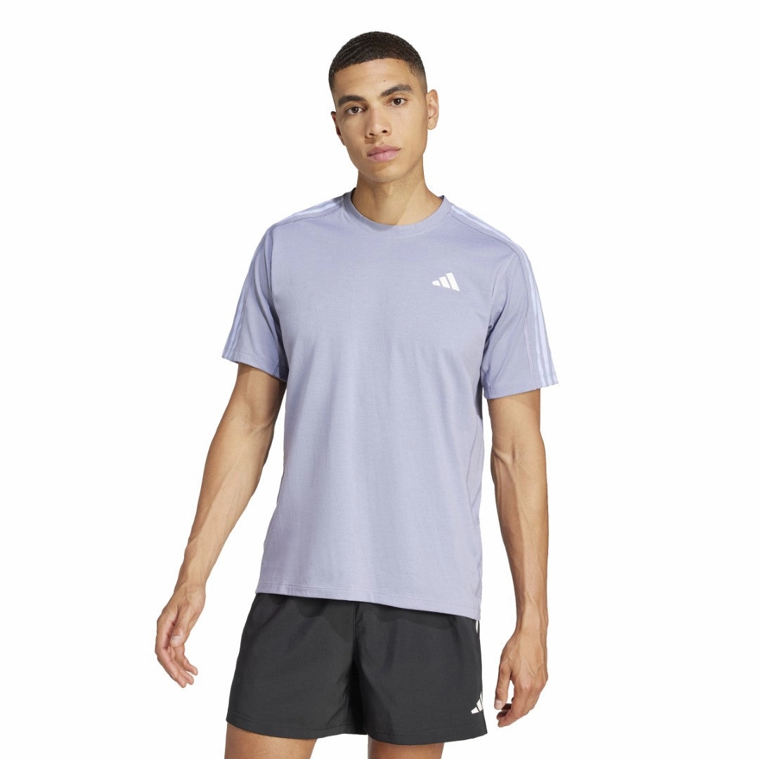Anti Pilling Finish Layered Comfort Own the Run 3-Stripes T-Shirt