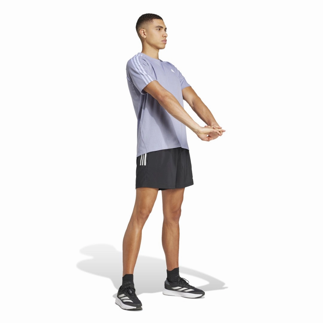 Travel convenience Layered Sleeve Own the Run 3-Stripes T-Shirt