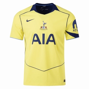 Sweat Wicking Ribbing Nike Men's Tottenham Authentic T90 Third Jersey 25/26 (Dynamic Yellow/Blue Void)