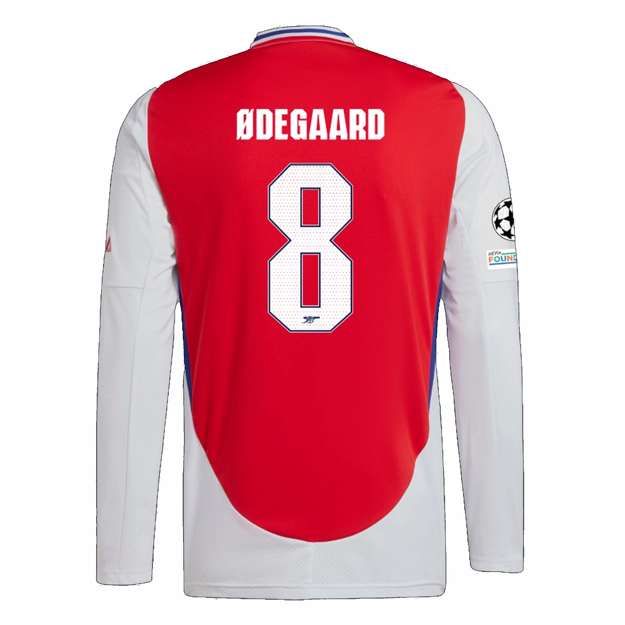 Relaxed Neckline adidas Arsenal Martin ?degaard Home Long Sleeve Jersey w/ Champions League Patches 24/25 (Better Scarlet/White)