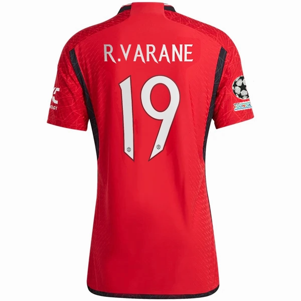 adidas Manchester United Authentic Rapha?l Varane Home Jersey 23/24 w/ Champions League Patches (Team College Red) Abrasion Defensive Layer