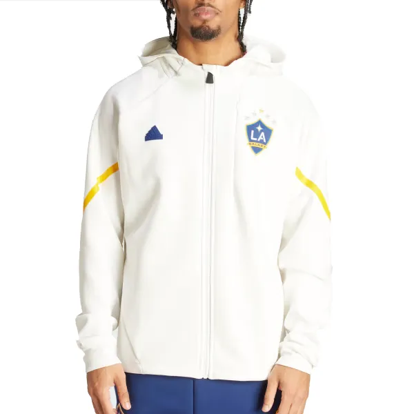 Pockets adidas LA Galaxy D4GMD Anthem Hoodie Jacket 2024 (White)