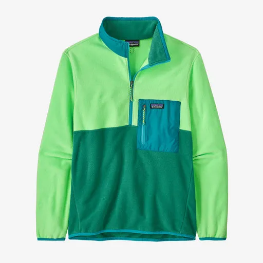 Patagonia "Microdini 1/2 Zip Pullover" Fleece M - Gather Green Gentle Glow Pure Cotton