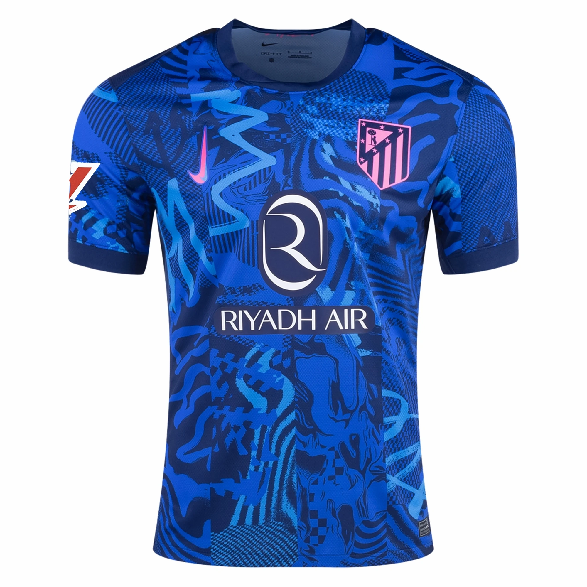 Dynamic Style Thermoregulating Lining Nike Atletico Madrid Third Jersey w/ La Liga Patch 24/25 (Blue Void/Pink Glow)