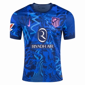 Quick Pullover Design Layered construction Nike Atletico Madrid Third Jersey w/ La Liga Patch 24/25 (Blue Void/Pink Glow)