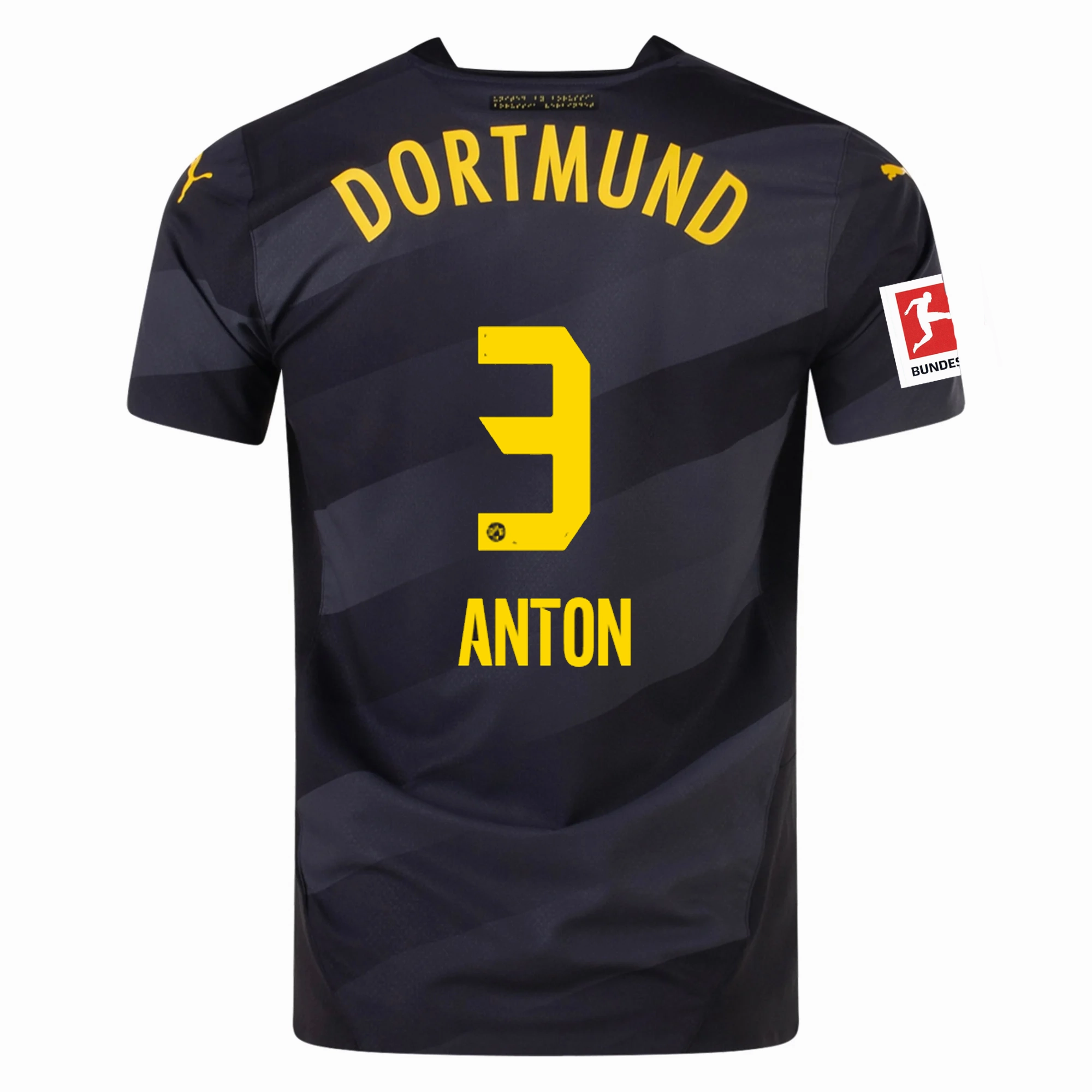 Heat Control Puma Borussia Dortmund Authentic Waldemar Anton Away Jersey w/ Bundesliga Patch 24/25 (Puma Black/Faster Yellow)