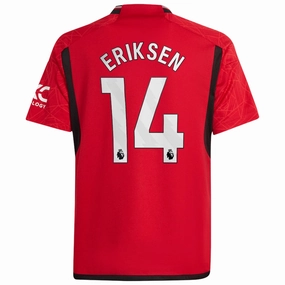 adidas Youth Manchester United Christian Eriksen Home Jersey 23/24 (Team College Red) Antimicrobial Treatment Reflective Detailing