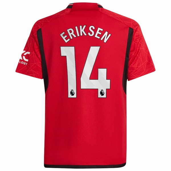 Quick Touch adidas Youth Manchester United Christian Eriksen Home Jersey 23/24 (Team College Red)
