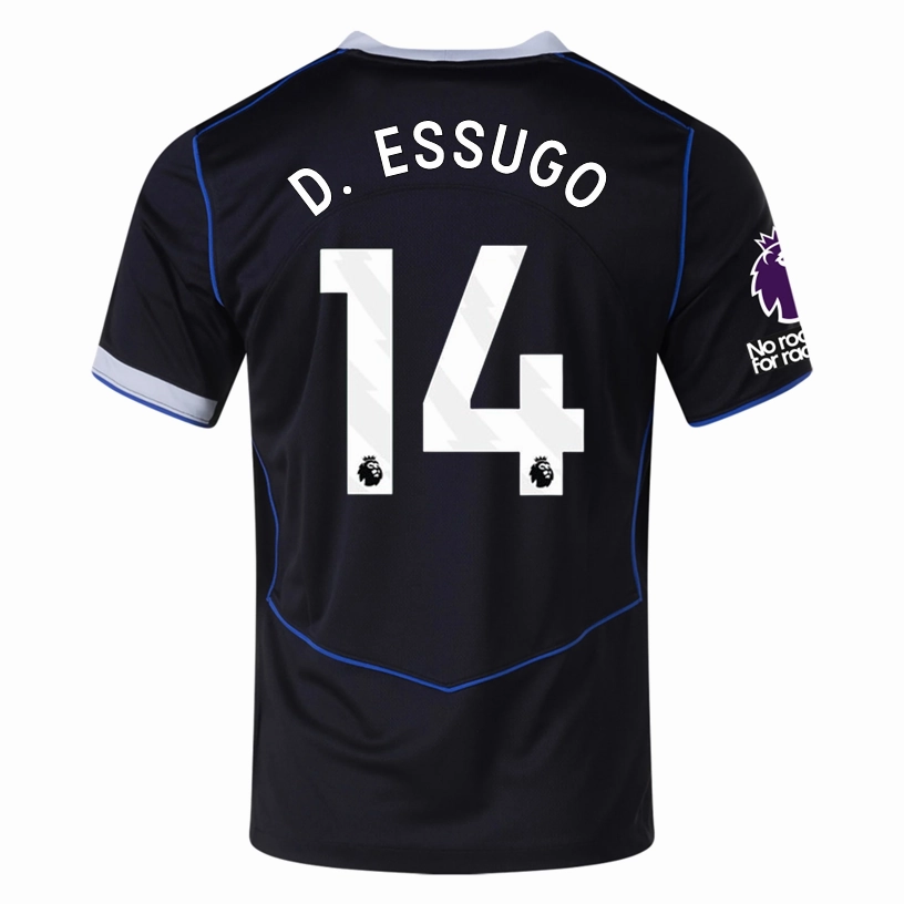 Daily Training Sustainable Dye Process Nike D.Essugo  Chelsea T90 Third Jersey w/ EPL   NRFR   CWCC Patch 25/26 (Black/Silver)