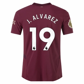 Bemberg Collar Finish Carbon Neutral Production Puma Manchester City Authentic Julian Alvarez Third Jersey w/ EPL   Club World Cup Patch 24/25 (Dark Jasper)