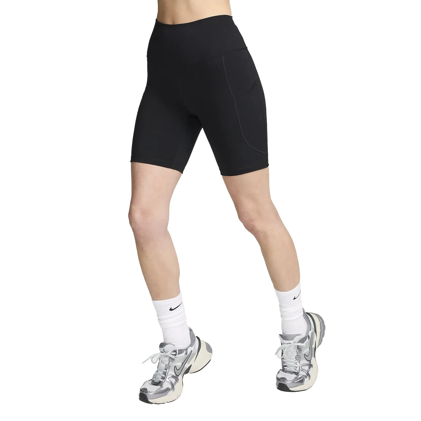Womens Nike Dri-Fit One High-Waisted 8-Inch Biker Shorts With Pockets Night Out MoistureWicking Fabric