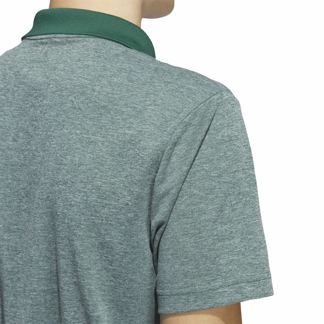 Performance Heathered Polo T-shirt NonIrritatingTags Wicking Interlock Knit