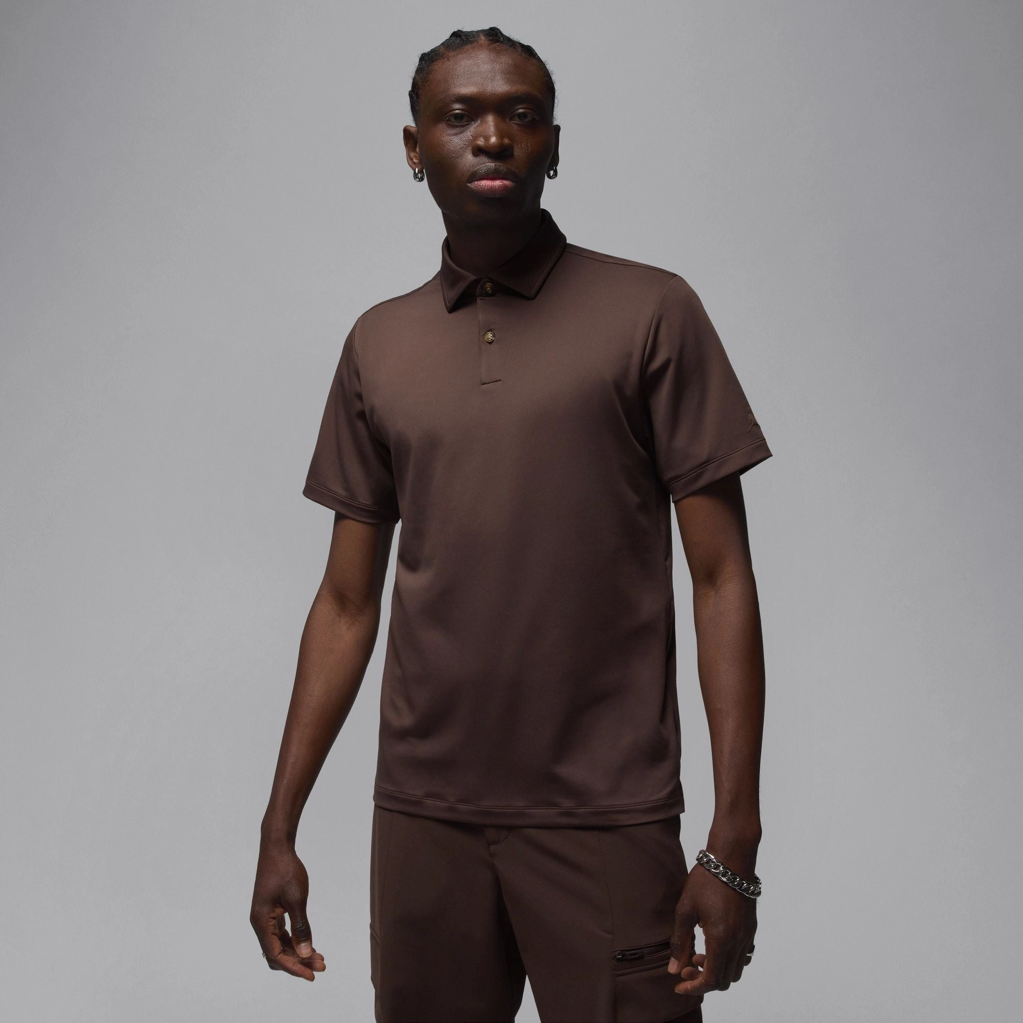 Jordan "Men's Golf Polo" M - Brown / Baroque Anti Static Finish Active Edge