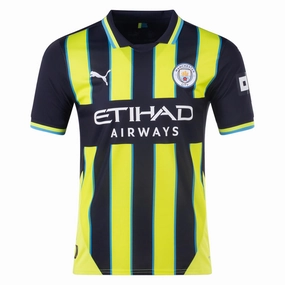 Puma Manchester City Away Jersey 24/25 (New Navy/Yellow Glow) Adjustable Hem Drawstring Reflective Safety Trim