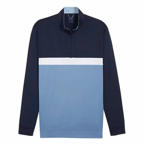 Adjustable Hem Drawcord Puma - Men's Pure Colourblock Golf 1/4 Zip Pullover (625887 05)