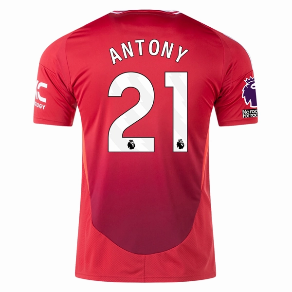 High Breathability Mesh adidas Manchester United Antony Home Jersey w/ EPL   No Room For Racism 24/25 (MUFC Red)