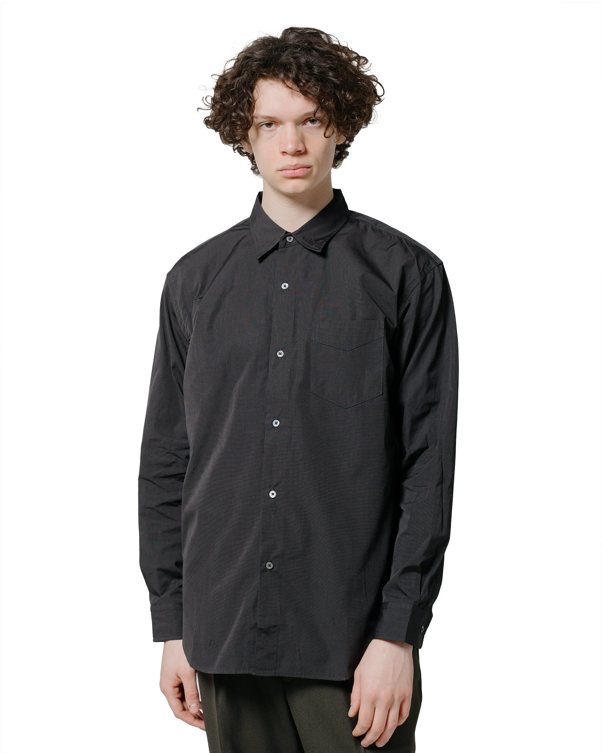 Layered Look Earthy Palette Phigvel Regular Collar Dress Shirt Charcoal