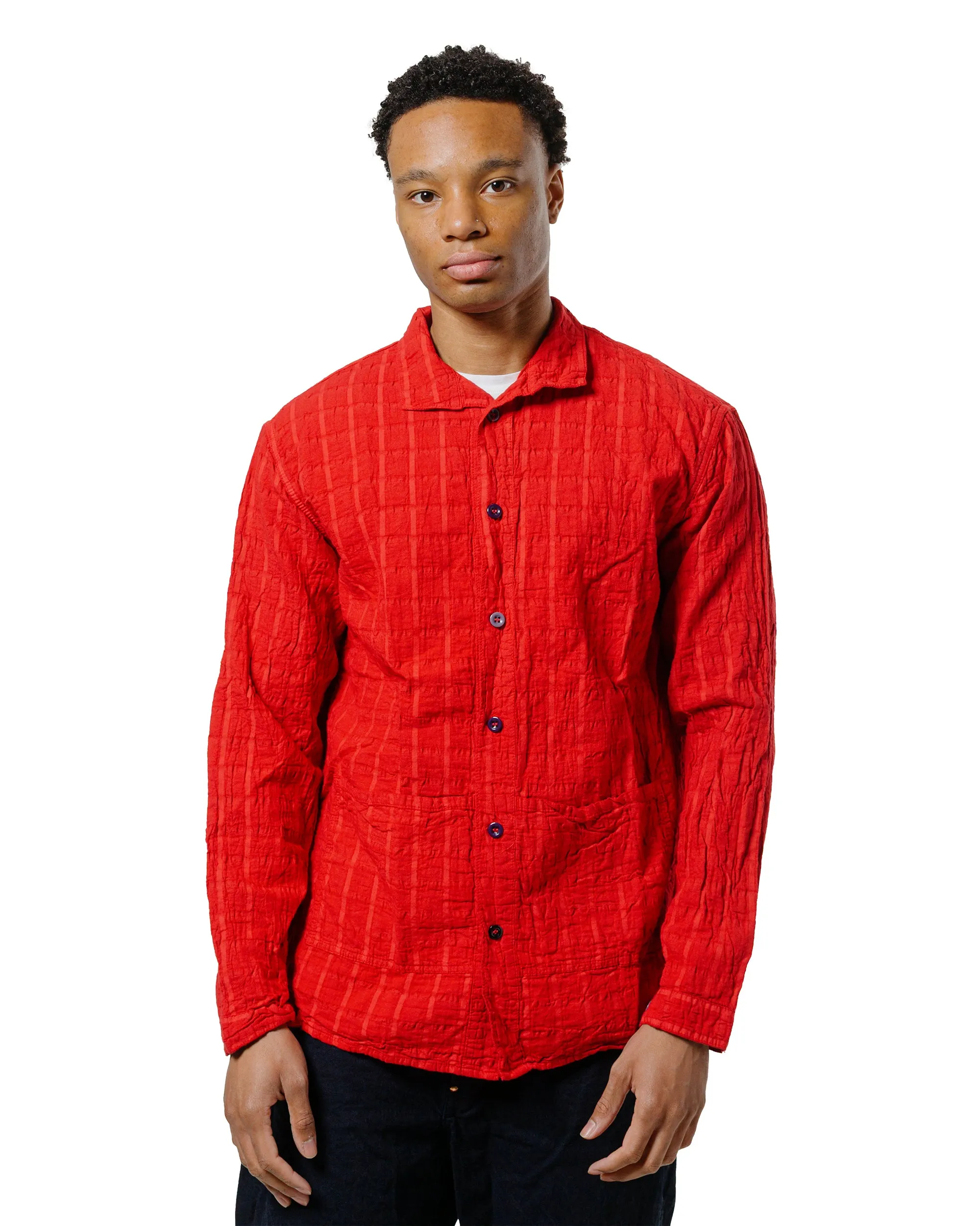 Tender Type 468 Flipped Collar Shirt Airbag Cambric Royal Mail Red Fashion Forward