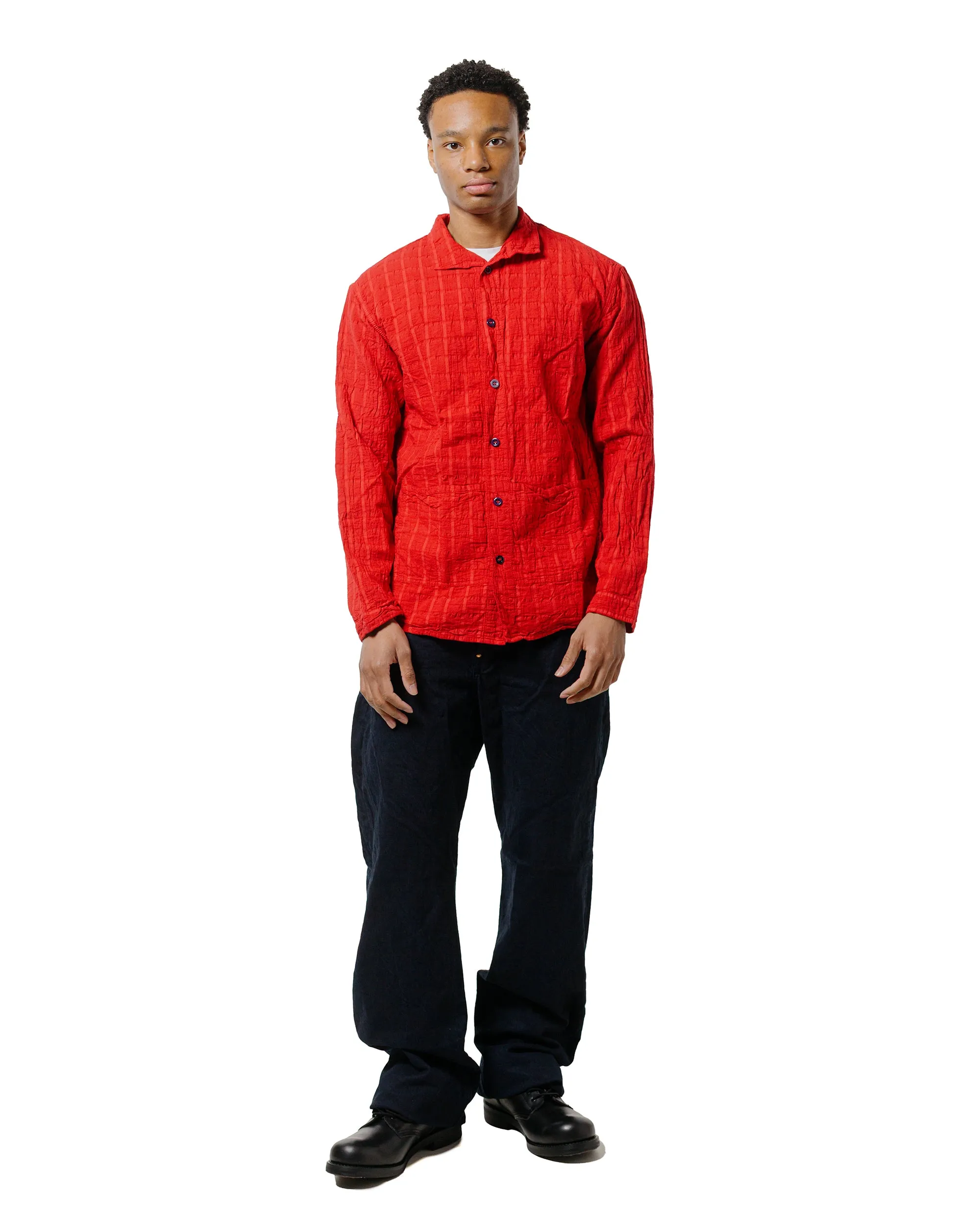 Tender Type 468 Flipped Collar Shirt Airbag Cambric Royal Mail Red Multi Pocket Design