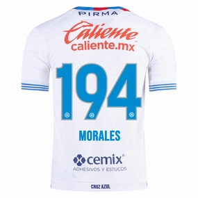 Anti Pill Finish Pirma Amaury Morales Cruz Azul Away Jersey 24/25 (White/Blue)