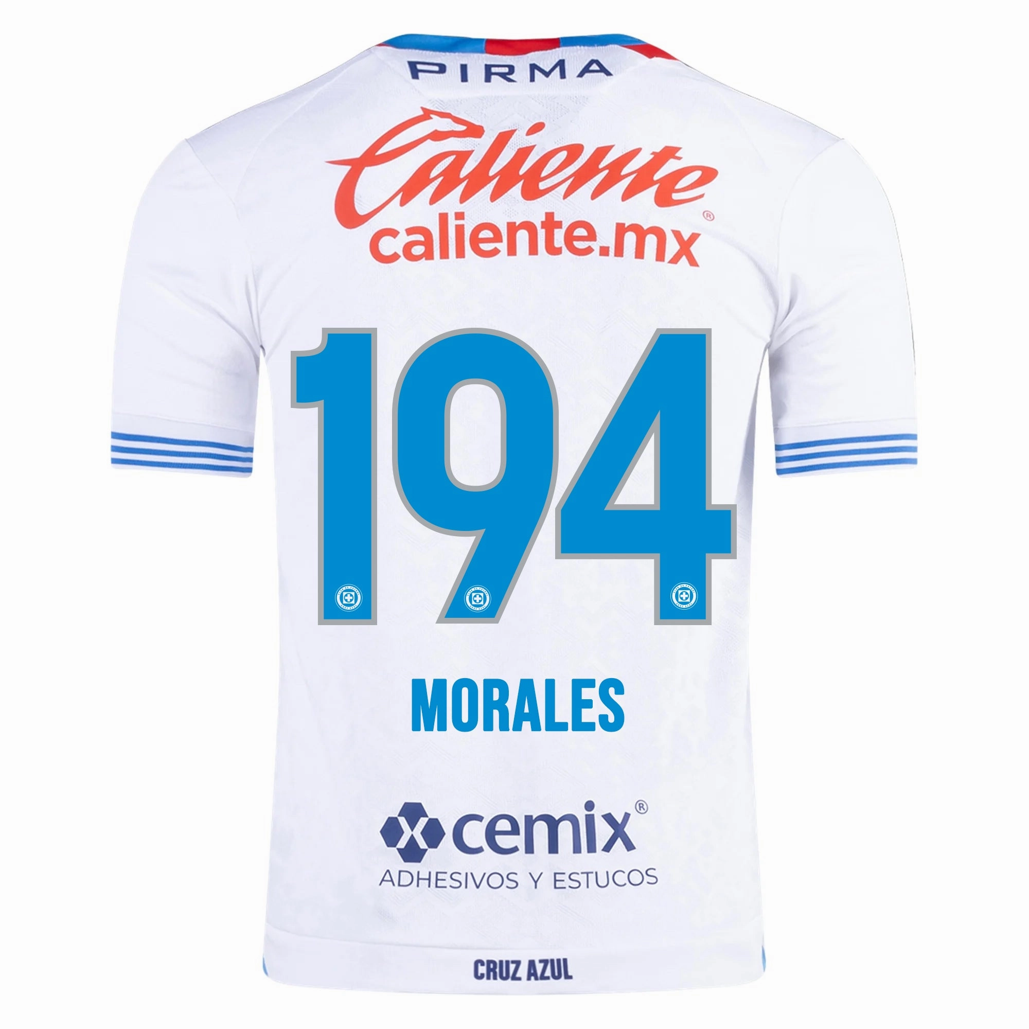 Anti Pill Finish Pirma Amaury Morales Cruz Azul Away Jersey 24/25 (White/Blue)