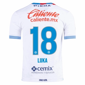 Compact Storage Packability Pirma Luka Romero Cruz Azul Away Jersey 24/25 (White/Blue)